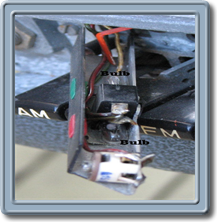 Black panel with bulbs